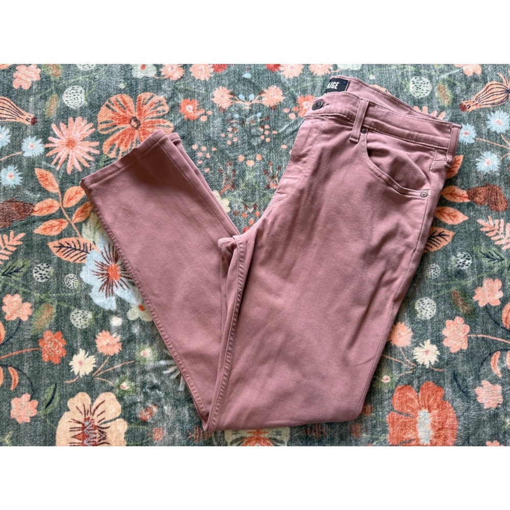 PAIGE‎ Lennox Slim Fit Pants Mens 34 Dusty Rose Mauve Pink Transcend Stretch